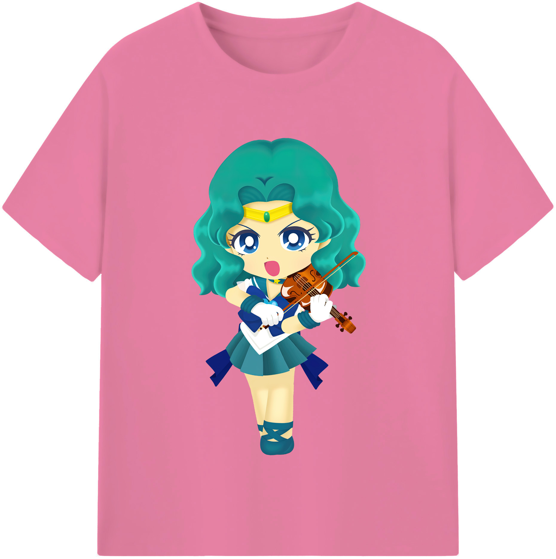 （画像用） 美少女戦士セーラームーン 海王 みちる（かいおう みちる） Sailor Moon Kaiou Michiru 綿100％半袖Tシャツ（フロントプリント）